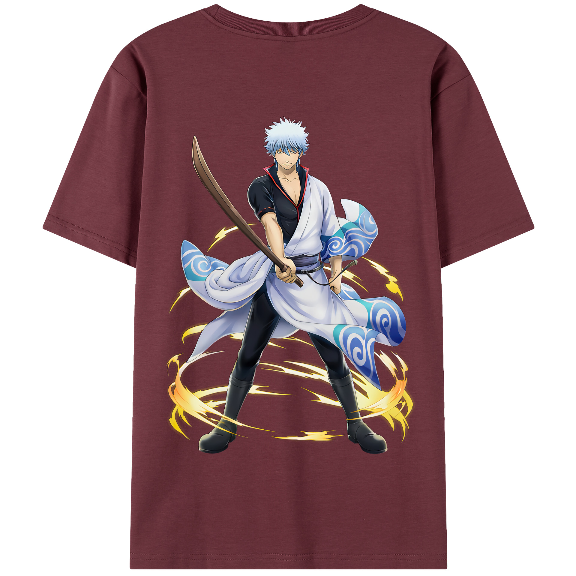 （画像用） ぎんたま 坂田銀時（さかたぎんとき） 神楽 志村新八（しむら しんぱち） GINTAMA Sakata Gintoki Kagura Shimura Shinpachi 綿100％半袖Tシャツ（背面プリント）